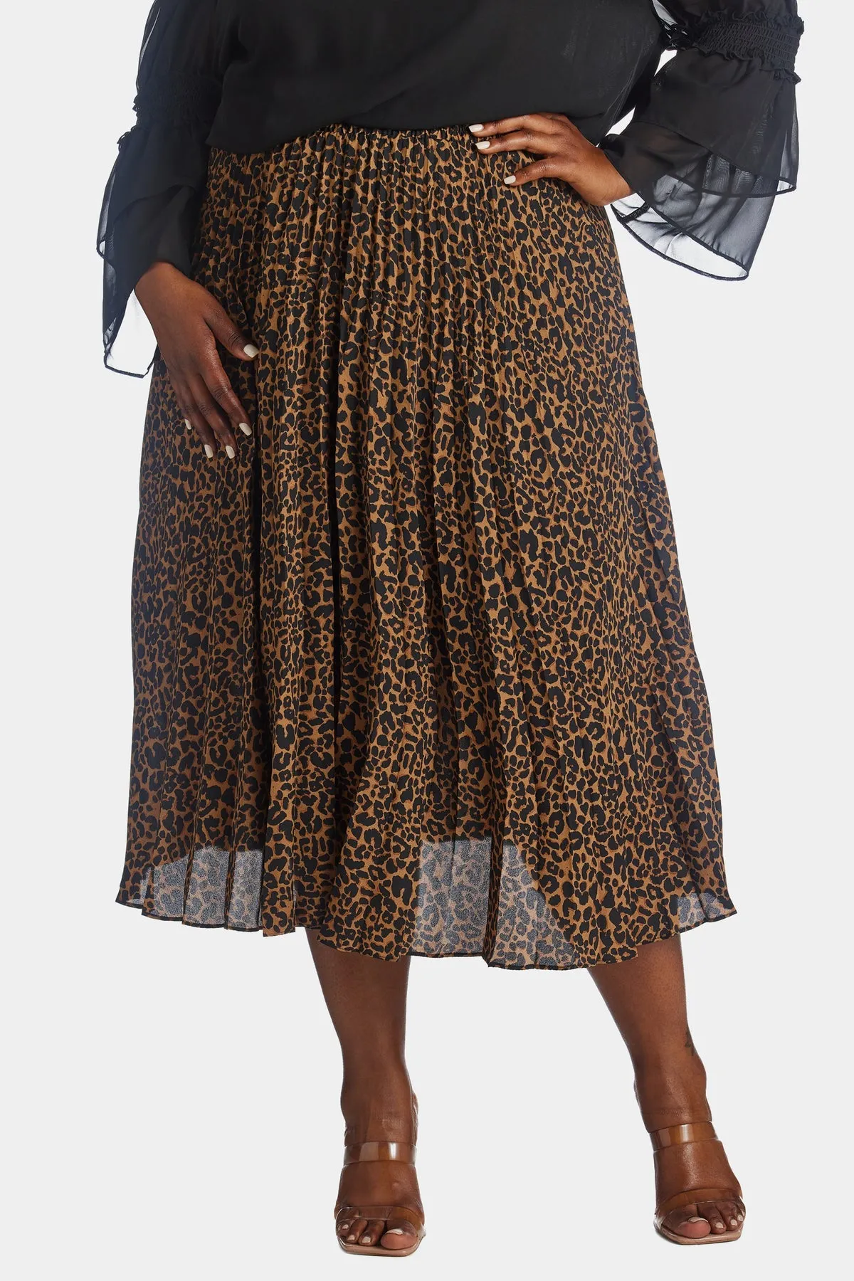 Cheetah Pleated Skirt