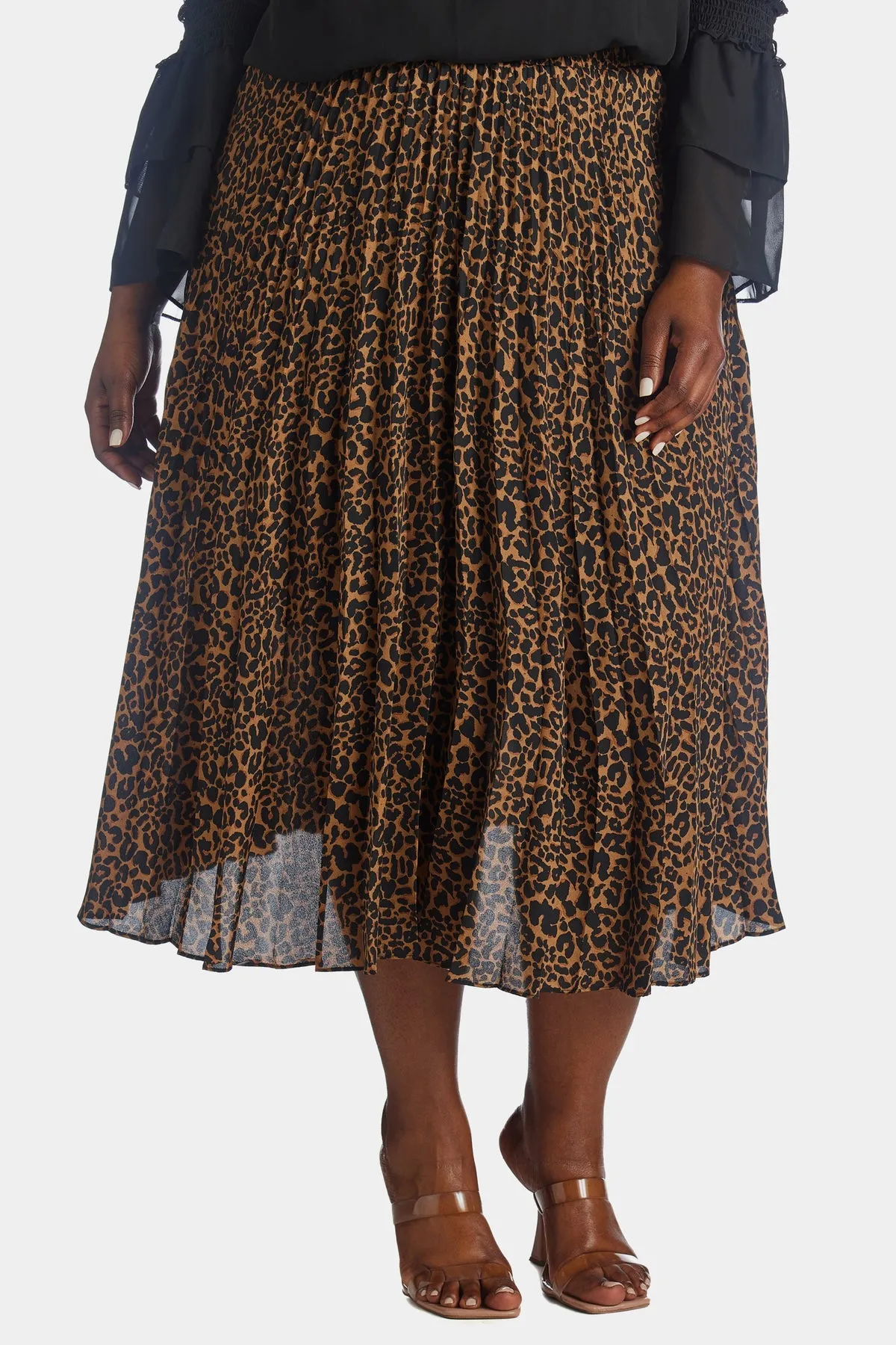 Cheetah Pleated Skirt