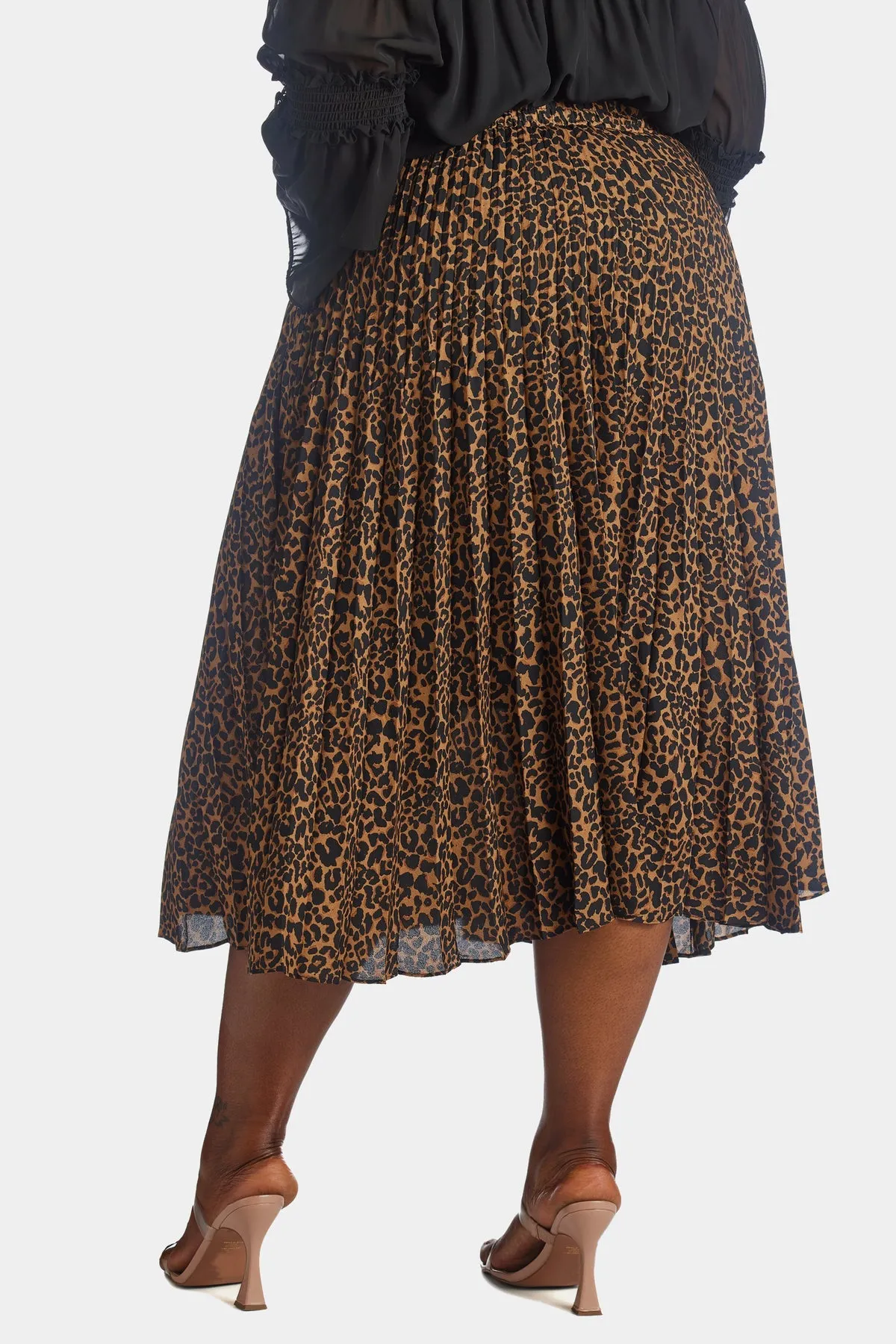 Cheetah Pleated Skirt