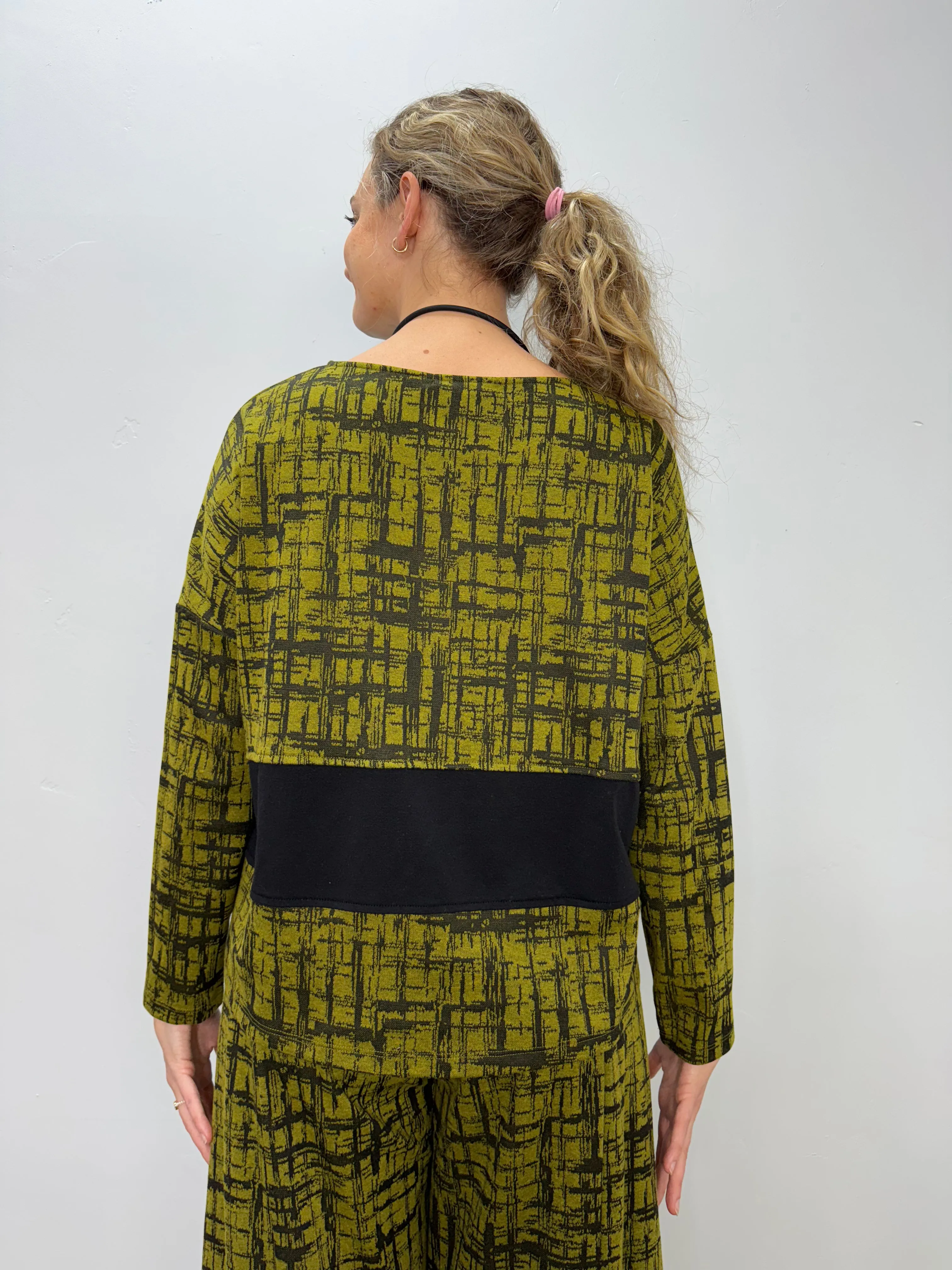 Chive Green Pattern Gwen Top