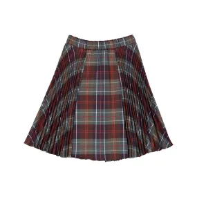 christina rohde skirt pleated plaid wool - grey-121