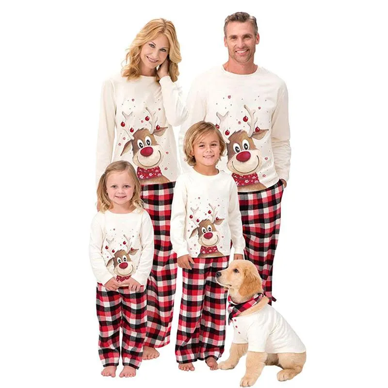 Christmas Pajamas Matching Family Pyjamas  Pajamas Set Deer Adult Kid Clothes Top Pants Xmas Sleepwear Set Baby Romper