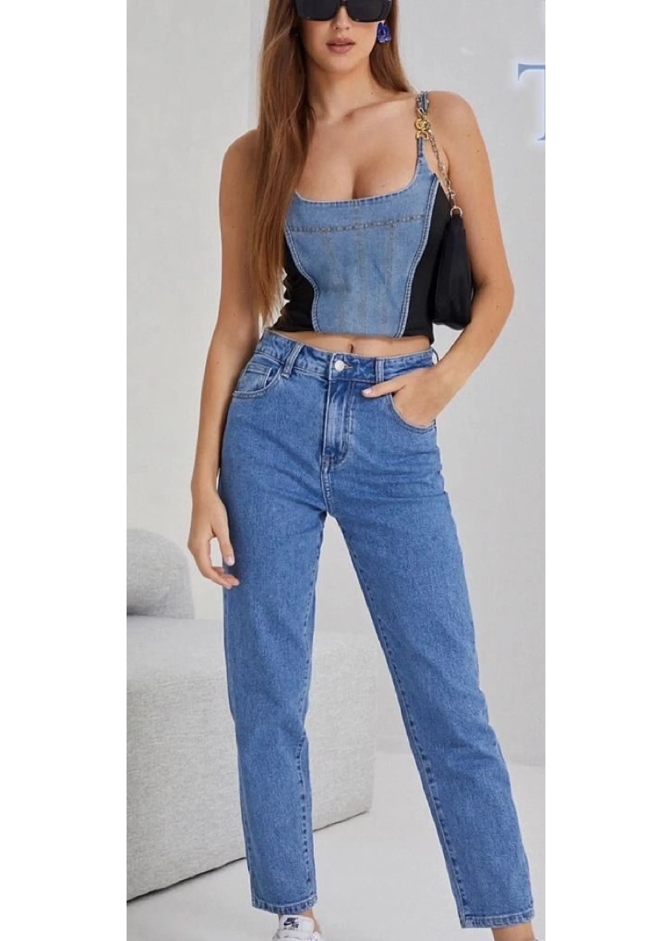 Clarisse Blue High Waist Mom Jeans