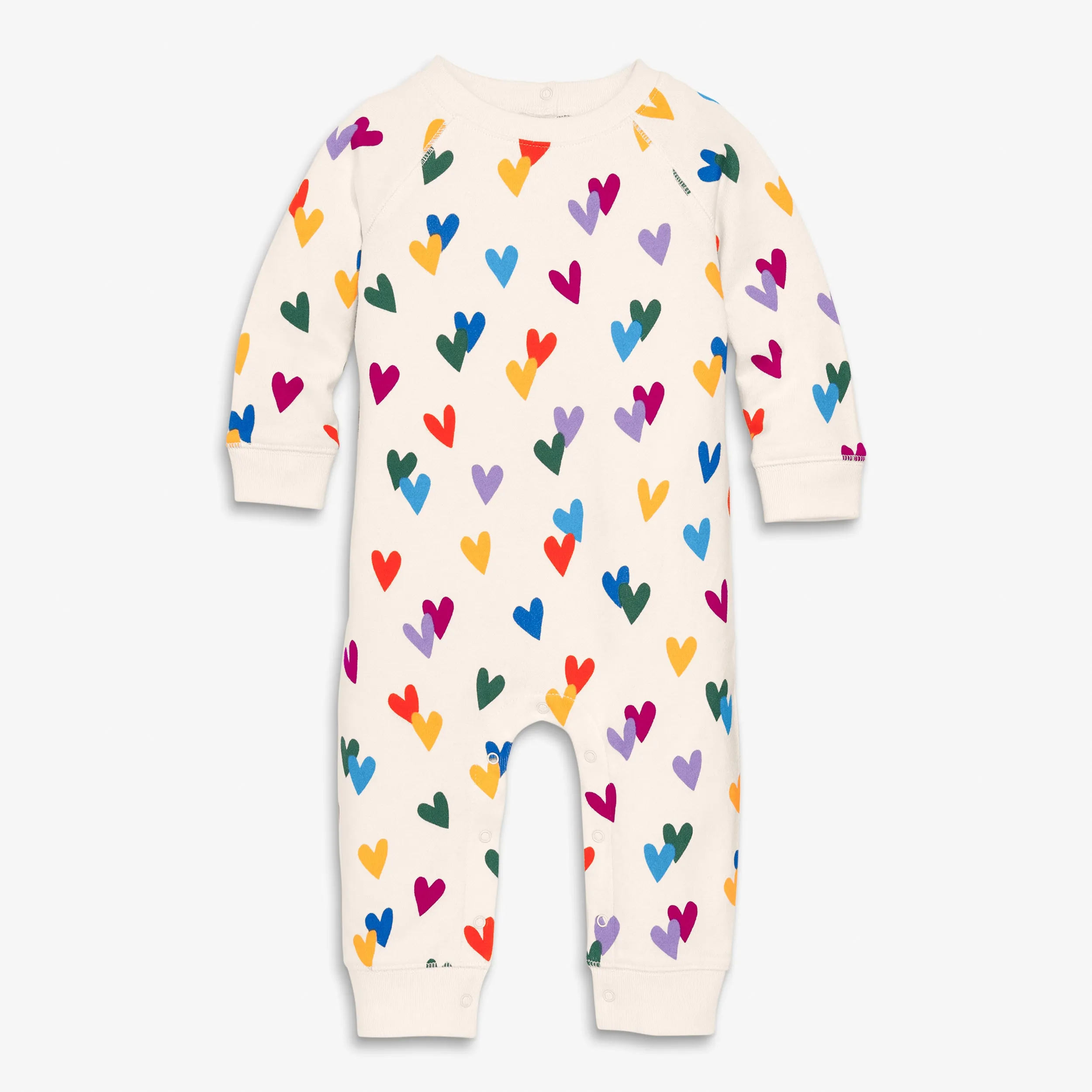 Clearance baby sweatshirt romper in confetti hearts