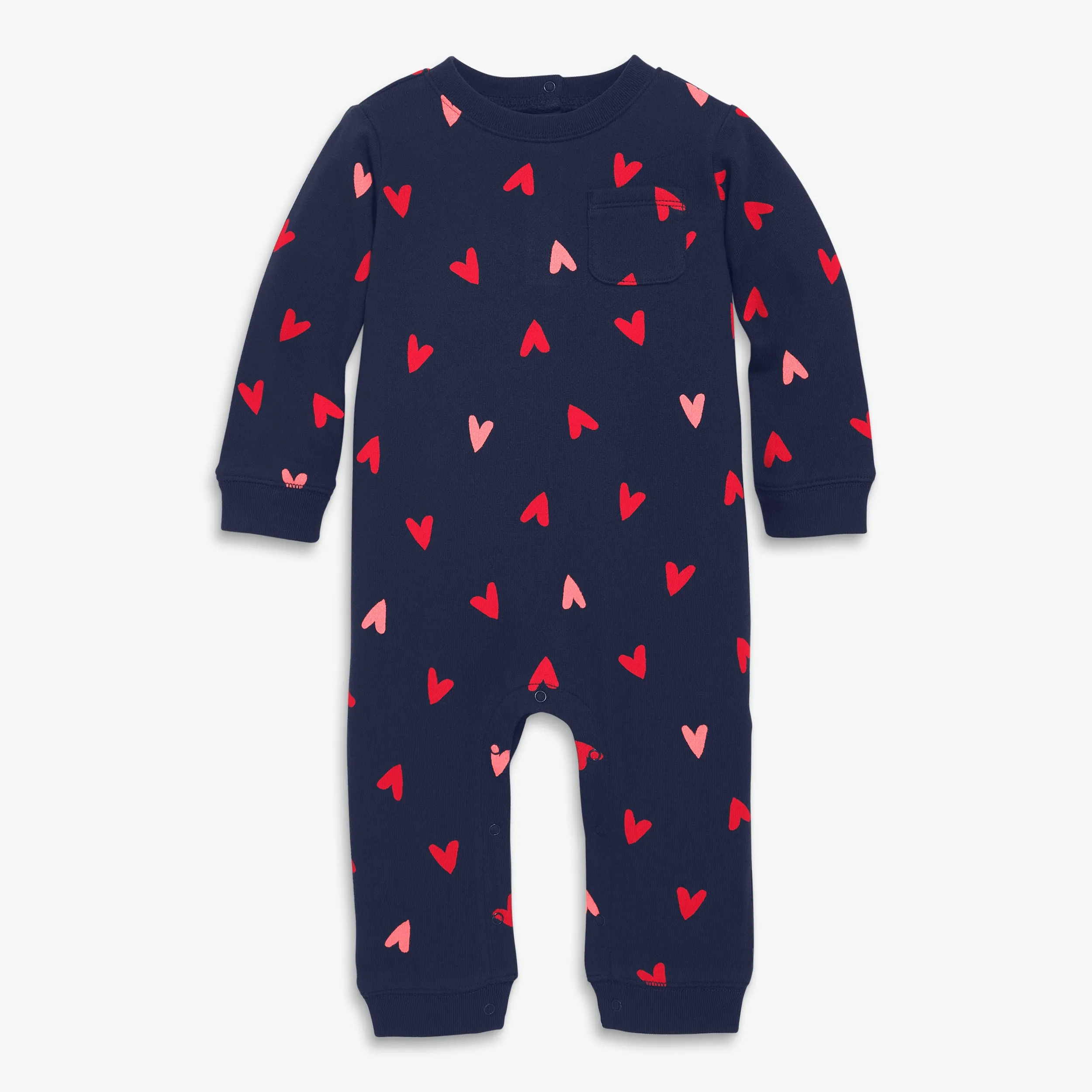 Clearance baby sweatshirt romper in mini hearts