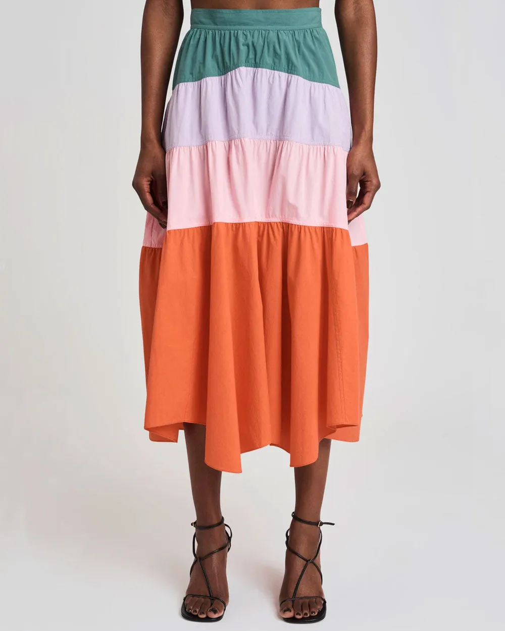 Color Block Katalina Midi Skirt