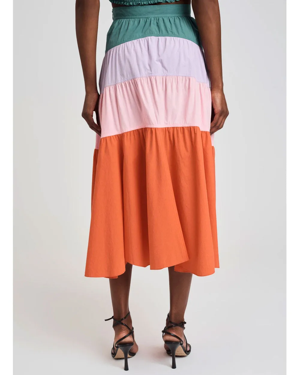 Color Block Katalina Midi Skirt