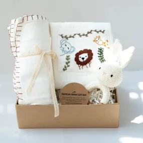 Cotton Gift Hamper For Kids | Romper & Swaddle | White