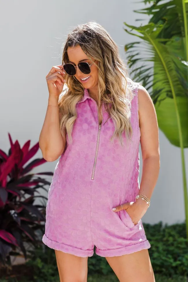 Daisies On The Dock Light Purple Terry Romper