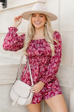 Dime A Dozen Paisley Satin Off The Shoulder Romper FINAL SALE