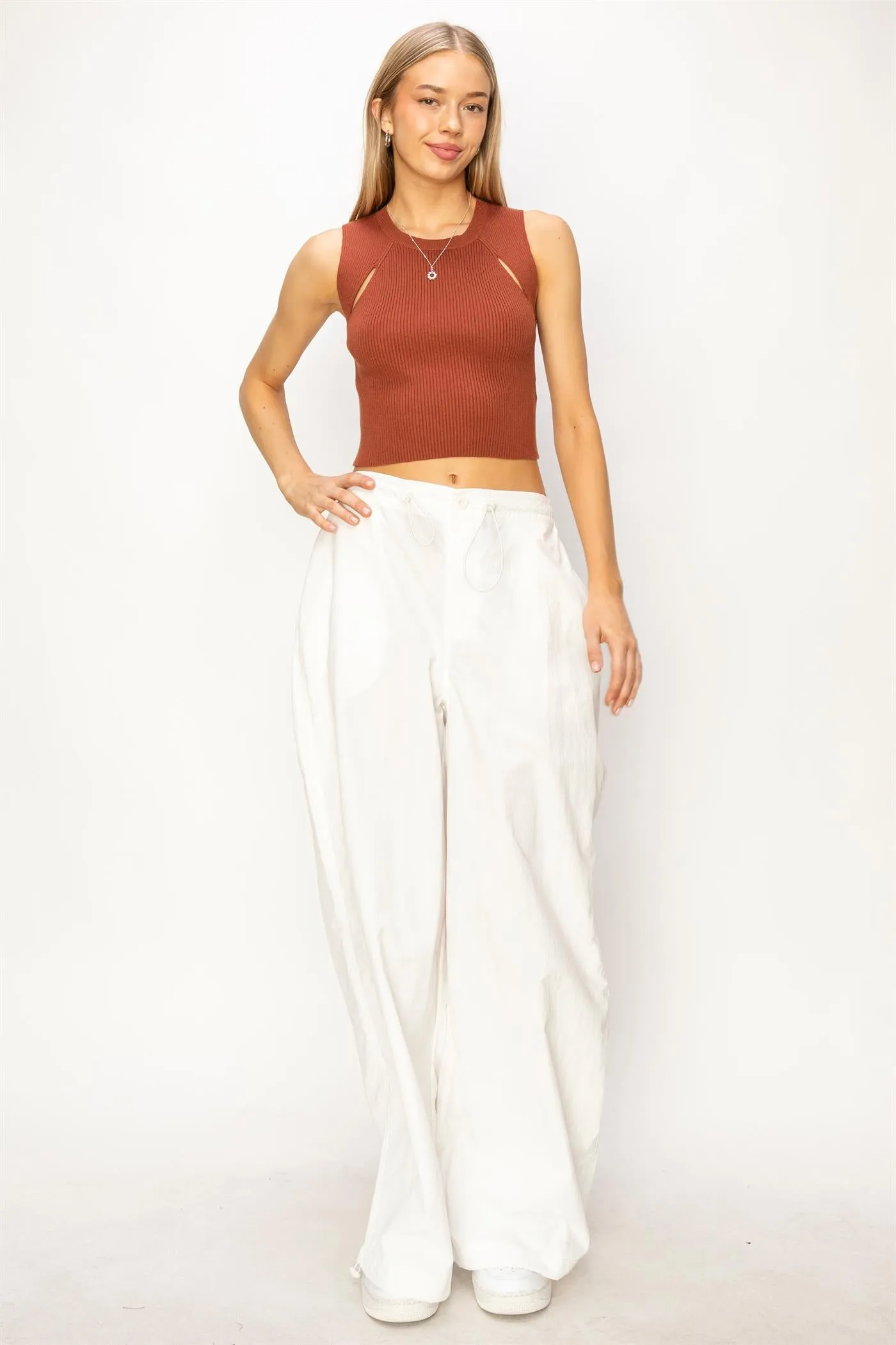 DZ24C114-High-waist Parachute Pants