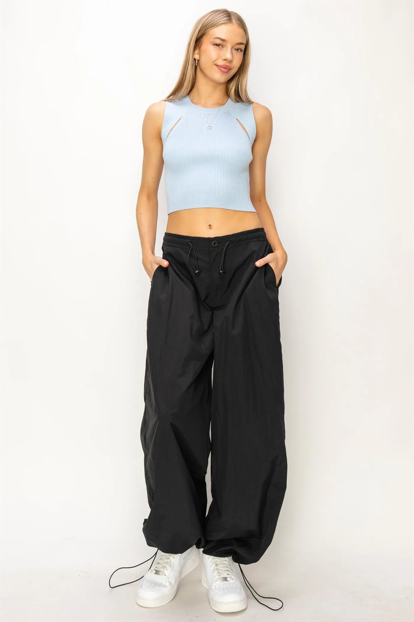 DZ24C114-High-waist Parachute Pants