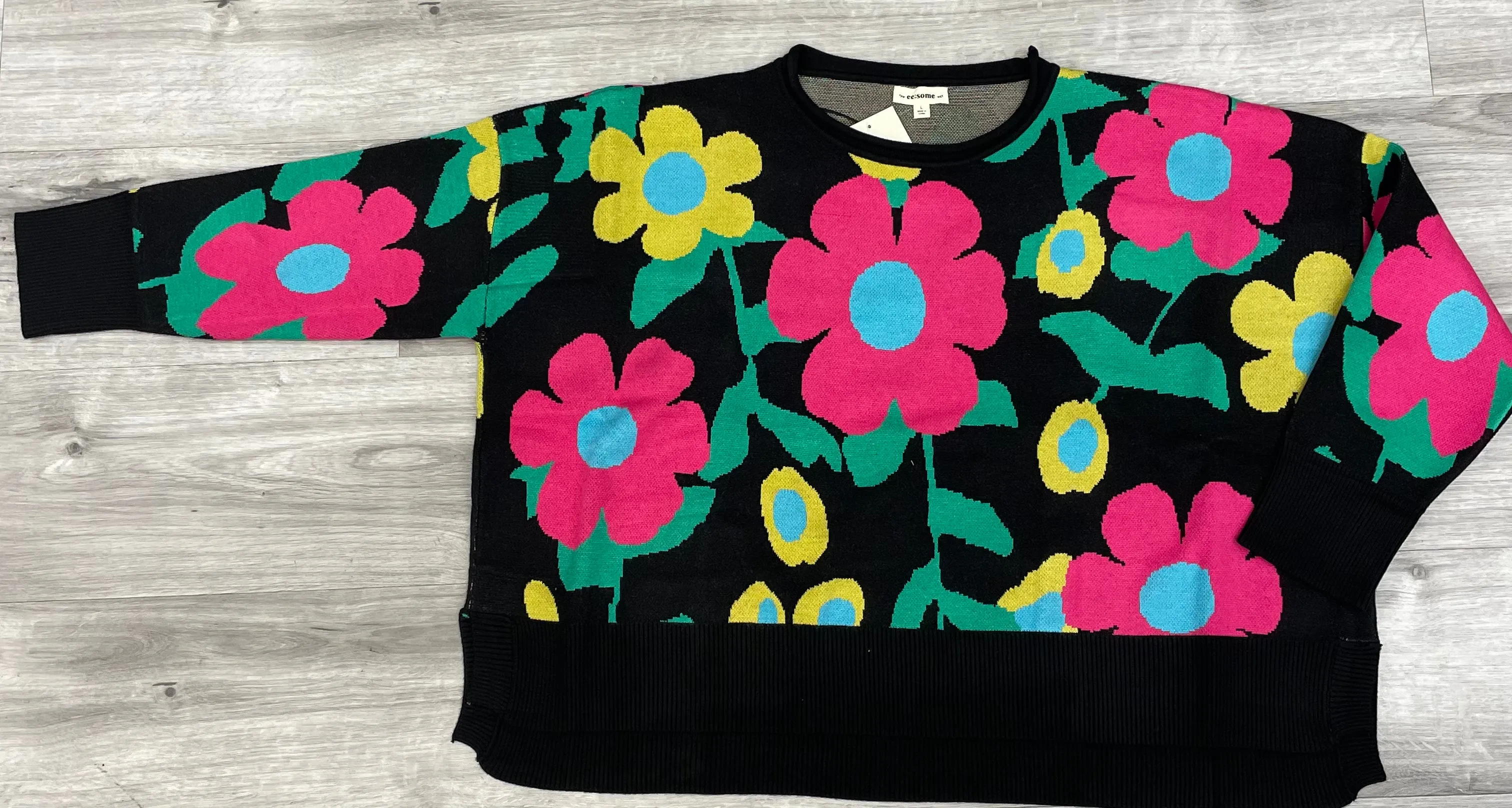 ee:some Floral Pattern Knit Top