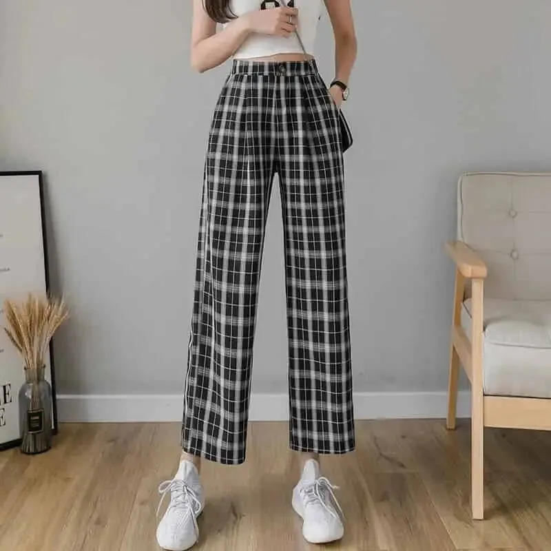 Elasticity Contrast Loose High Waist Jogging Pant