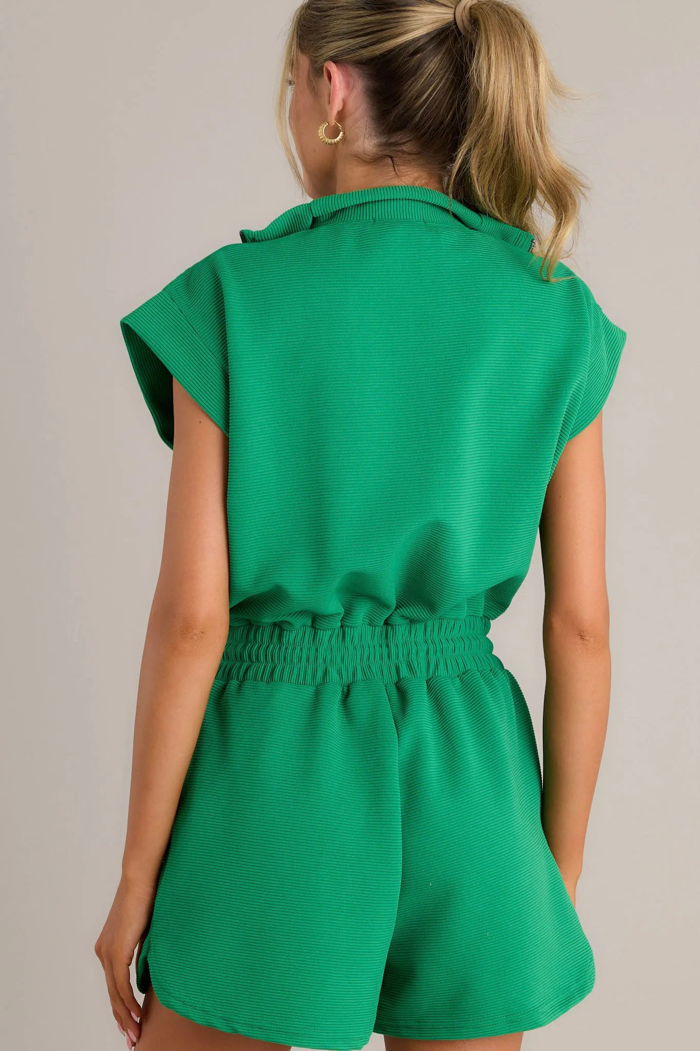 Embrace Today Kelly Green Half Zip Romper