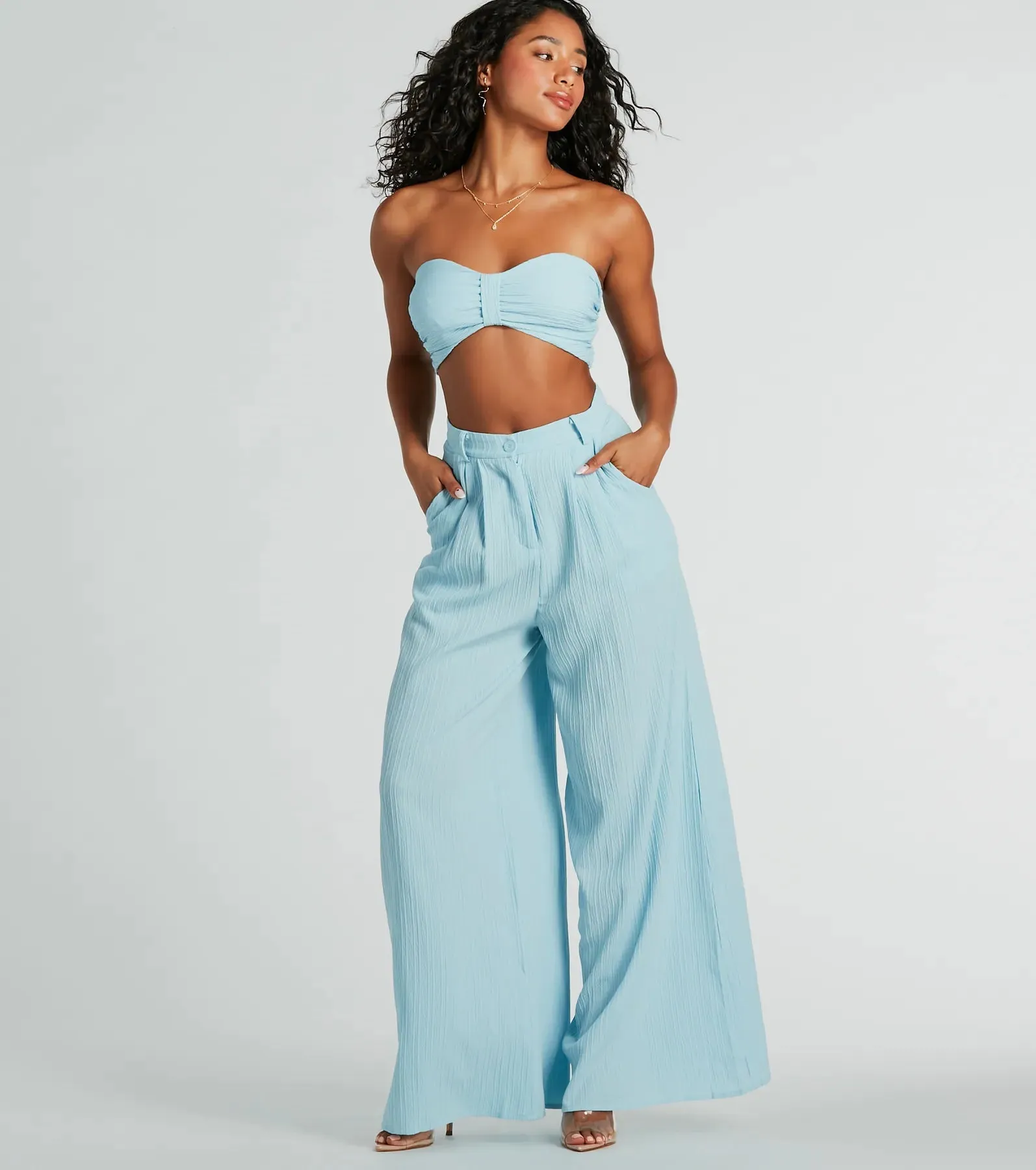 Endless Vacay High Rise Wide-Leg Trouser Pants