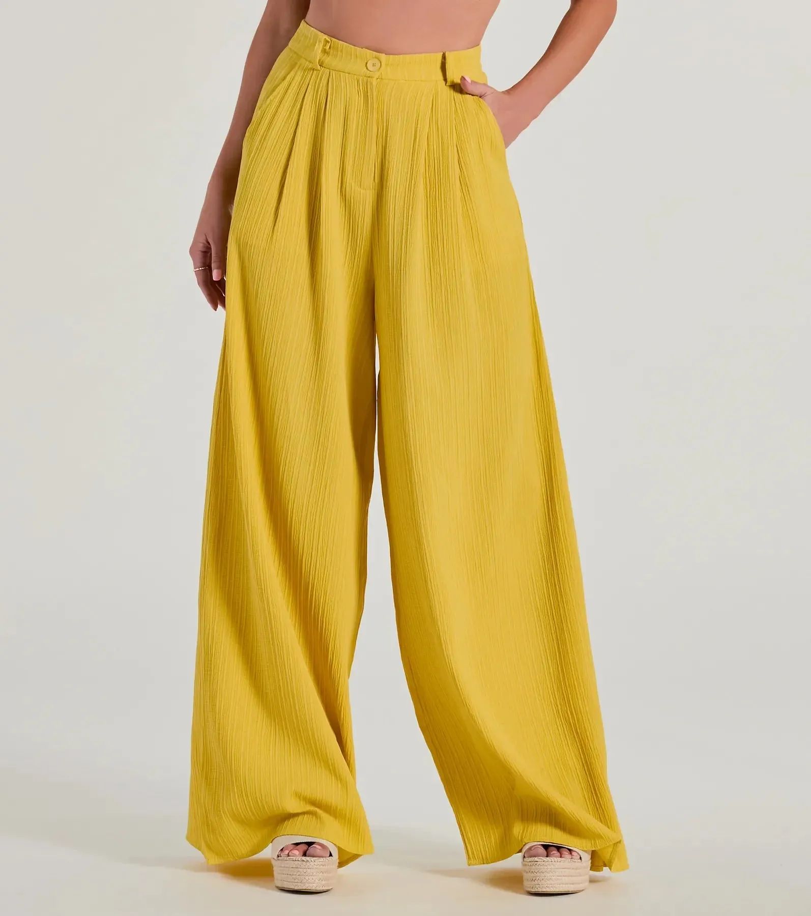 Endless Vacay High Rise Wide-Leg Trouser Pants