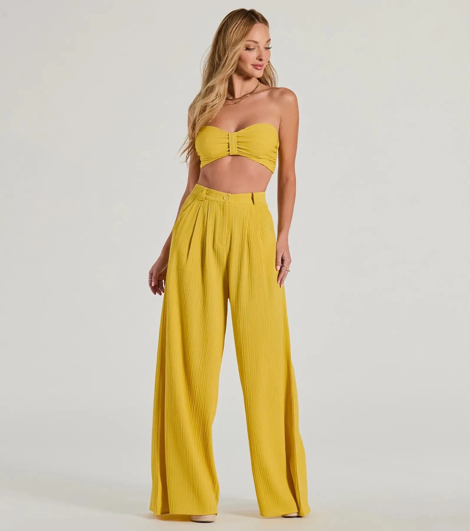 Endless Vacay High Rise Wide-Leg Trouser Pants