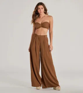 Endless Vacay High Rise Wide-Leg Trouser Pants