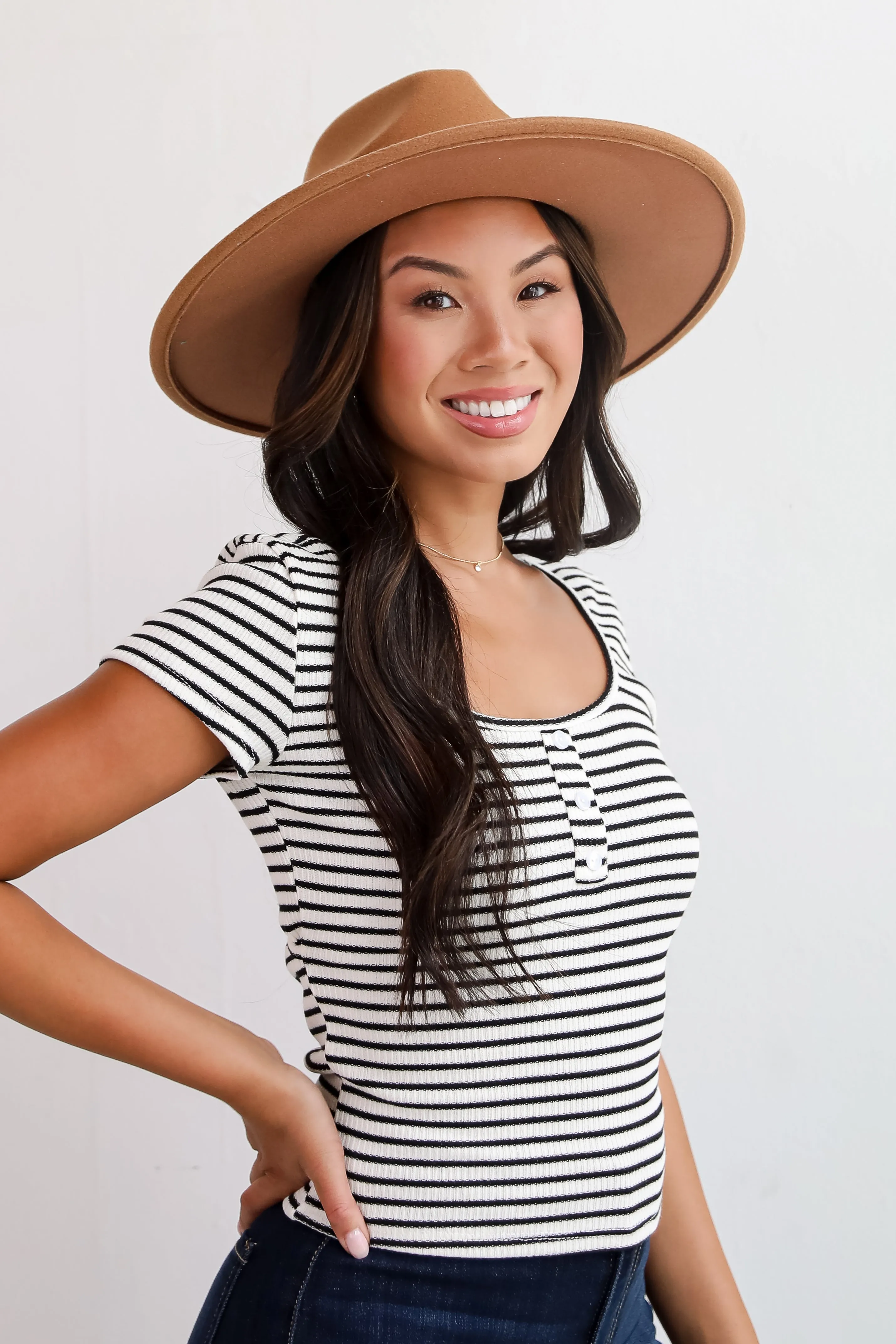 Envied Comfort Ivory Striped Knit Top - DU DEAL