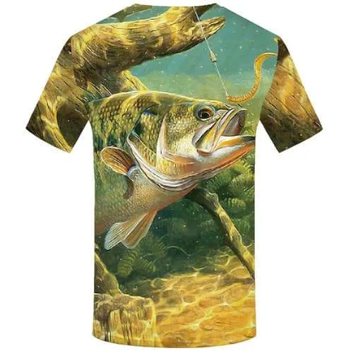 Fish T-shirt Men Fisherman T-shirts 3d Ocean Tshirts Casual Tropical Tshirts Novelty Animal Tshirt Anime Short Sleeve Full Print