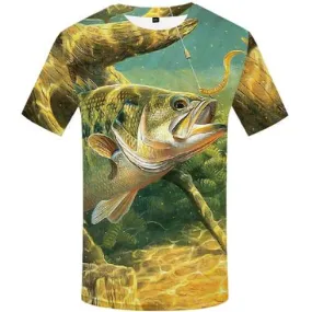 Fish T-shirt Men Fisherman T-shirts 3d Ocean Tshirts Casual Tropical Tshirts Novelty Animal Tshirt Anime Short Sleeve Full Print