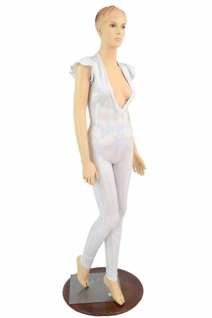 Flashbulb Flip Sleeve Plunging V Catsuit