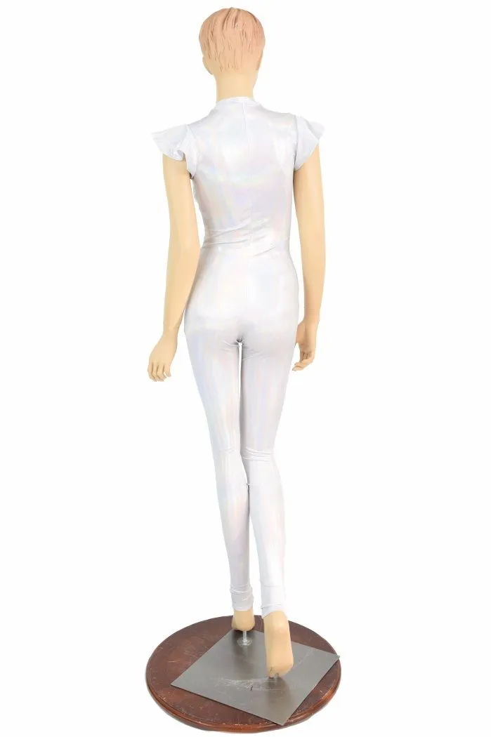 Flashbulb Flip Sleeve Plunging V Catsuit