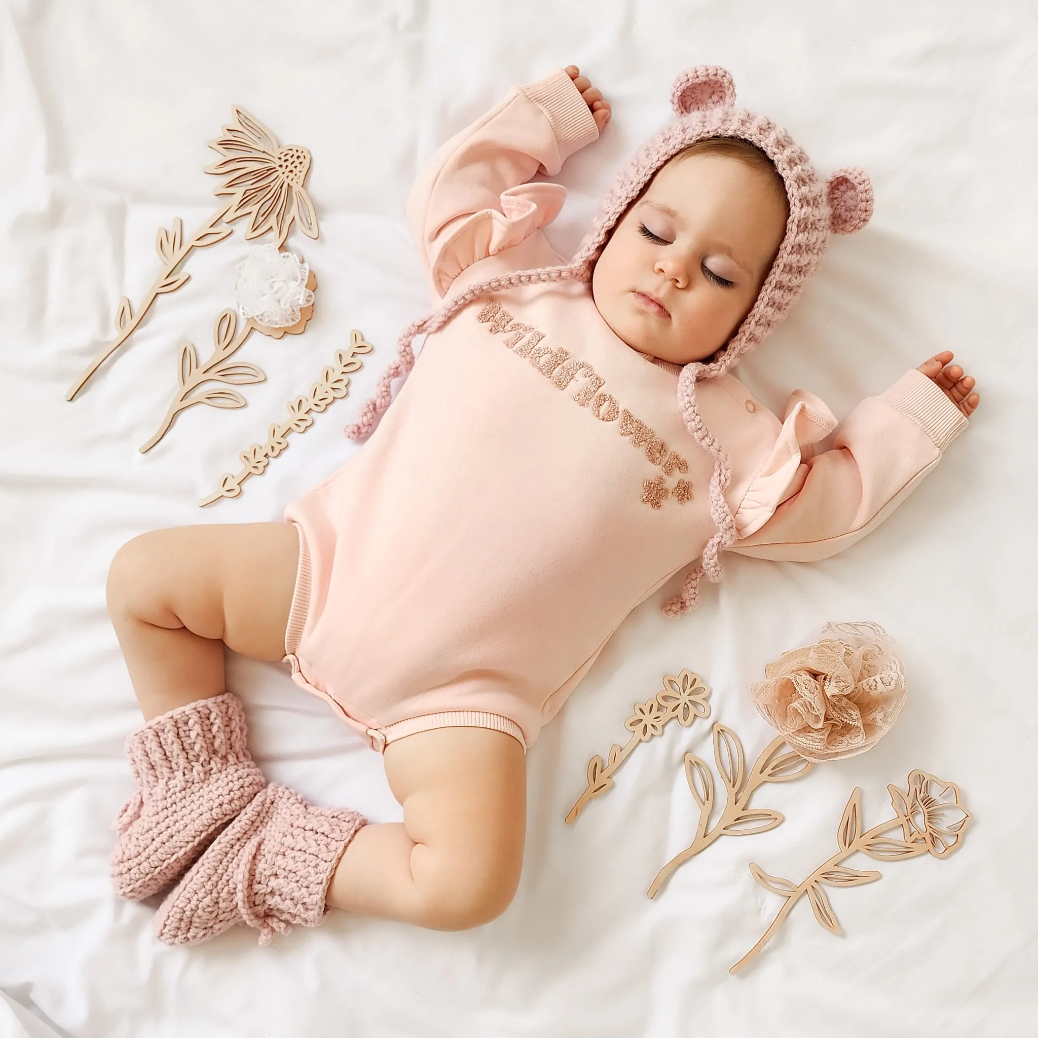 Fleece Flutter Romper - Wildflower