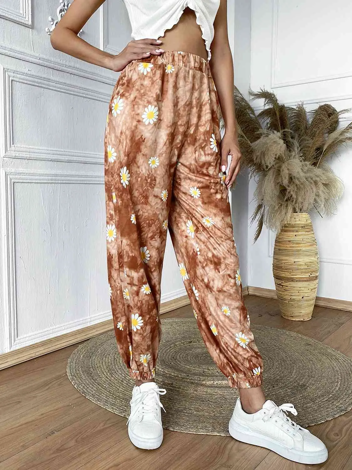 Floral Print  High Waist Jogger Pants