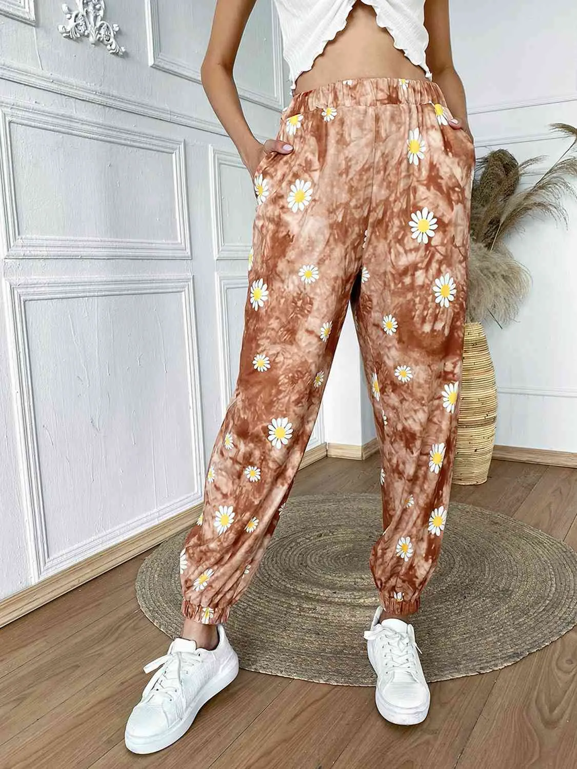 Floral Print  High Waist Jogger Pants