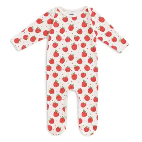 Footed Romper - Raspberries Natural