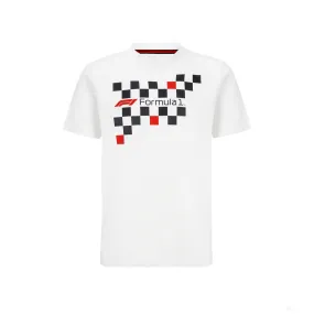 Formula 1 T-Shirt, Flag Graphic, White, 2022