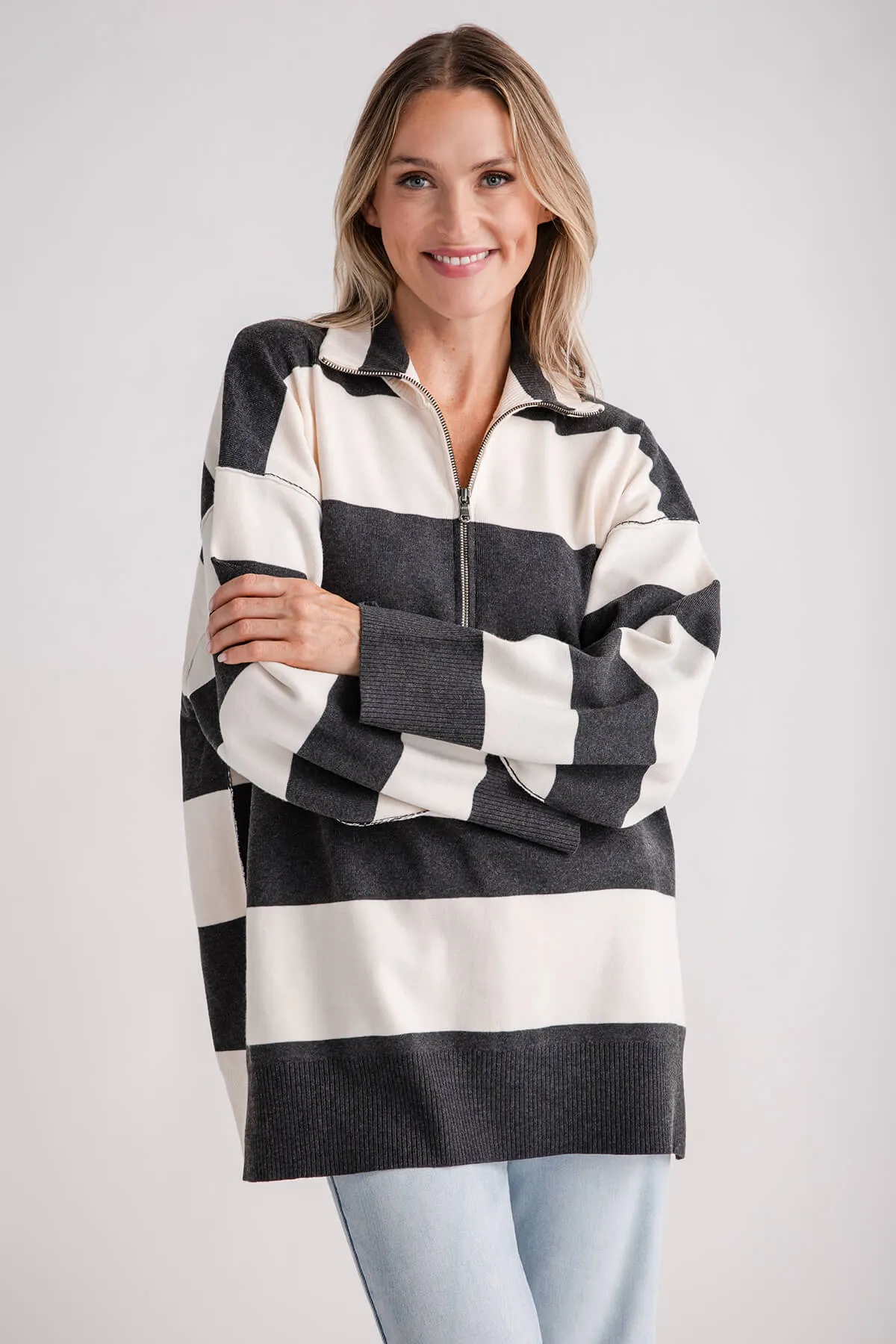 Free People Coastal Stripe Pullover