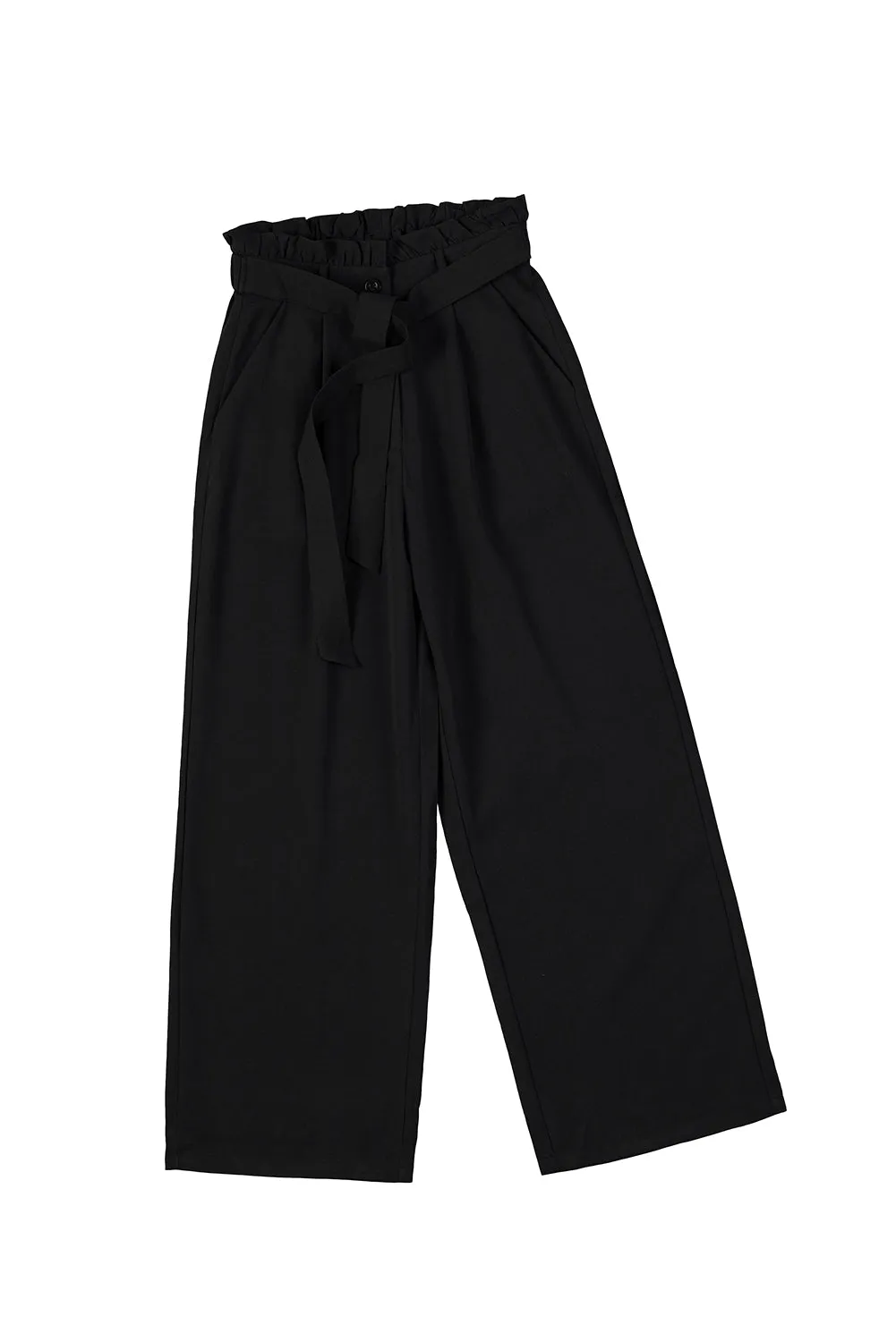 Frilled High Waist Wide Leg Pants