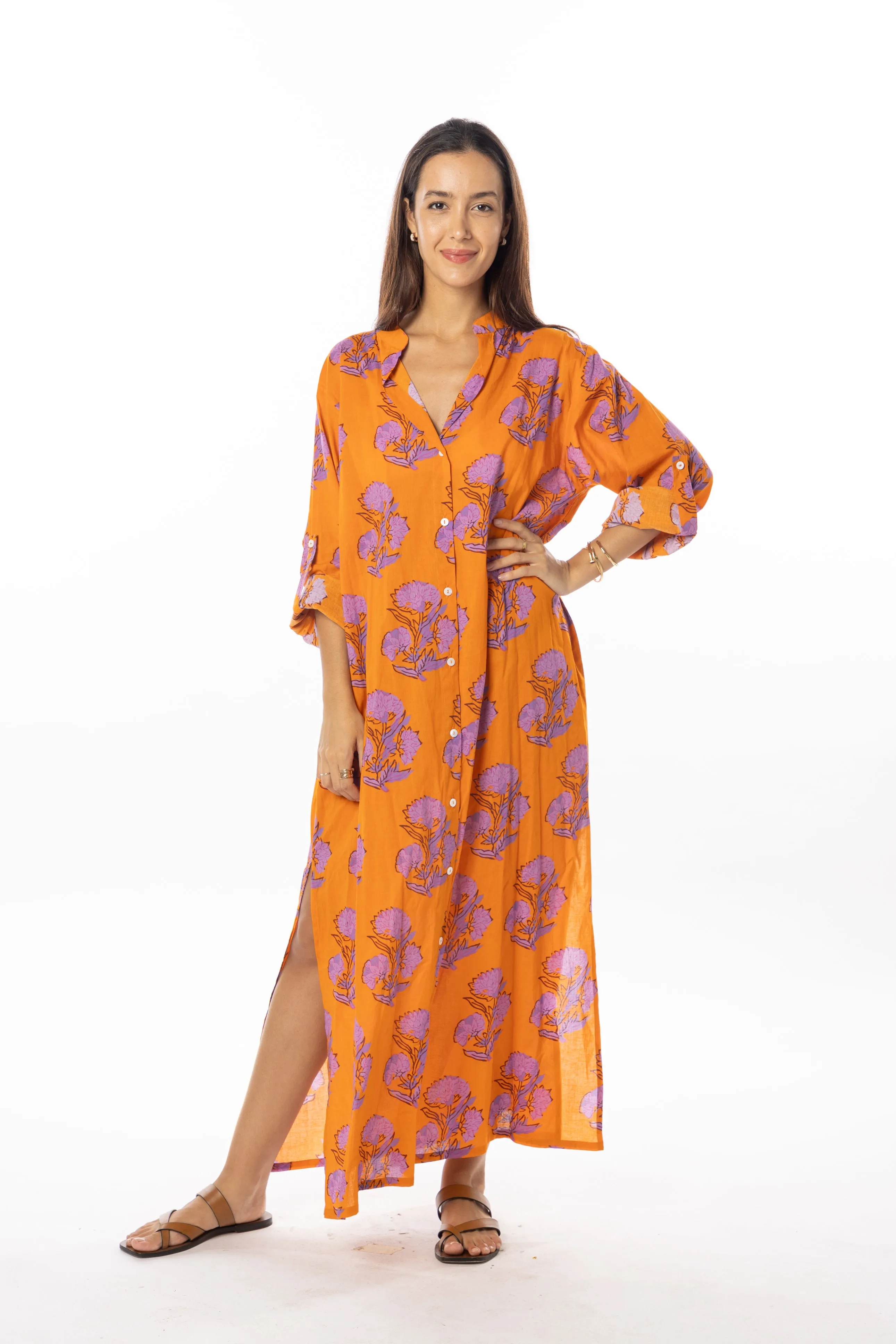 Gaby Dress Tunic. Orange