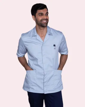 Globe Men's Classic Healthcare Tunic - Pale Blue / White