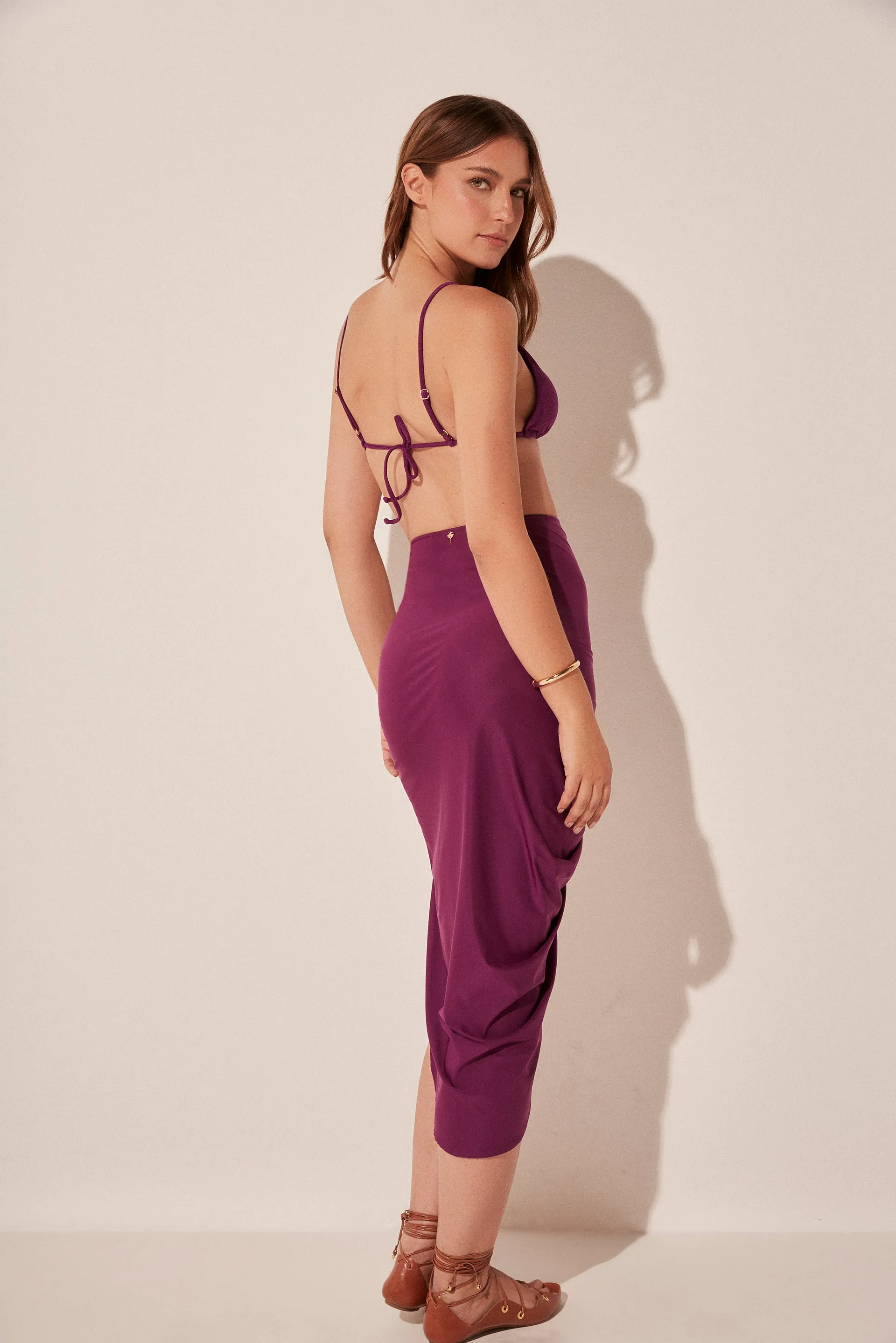 Grape Draped Midi Skirt E5042A1940