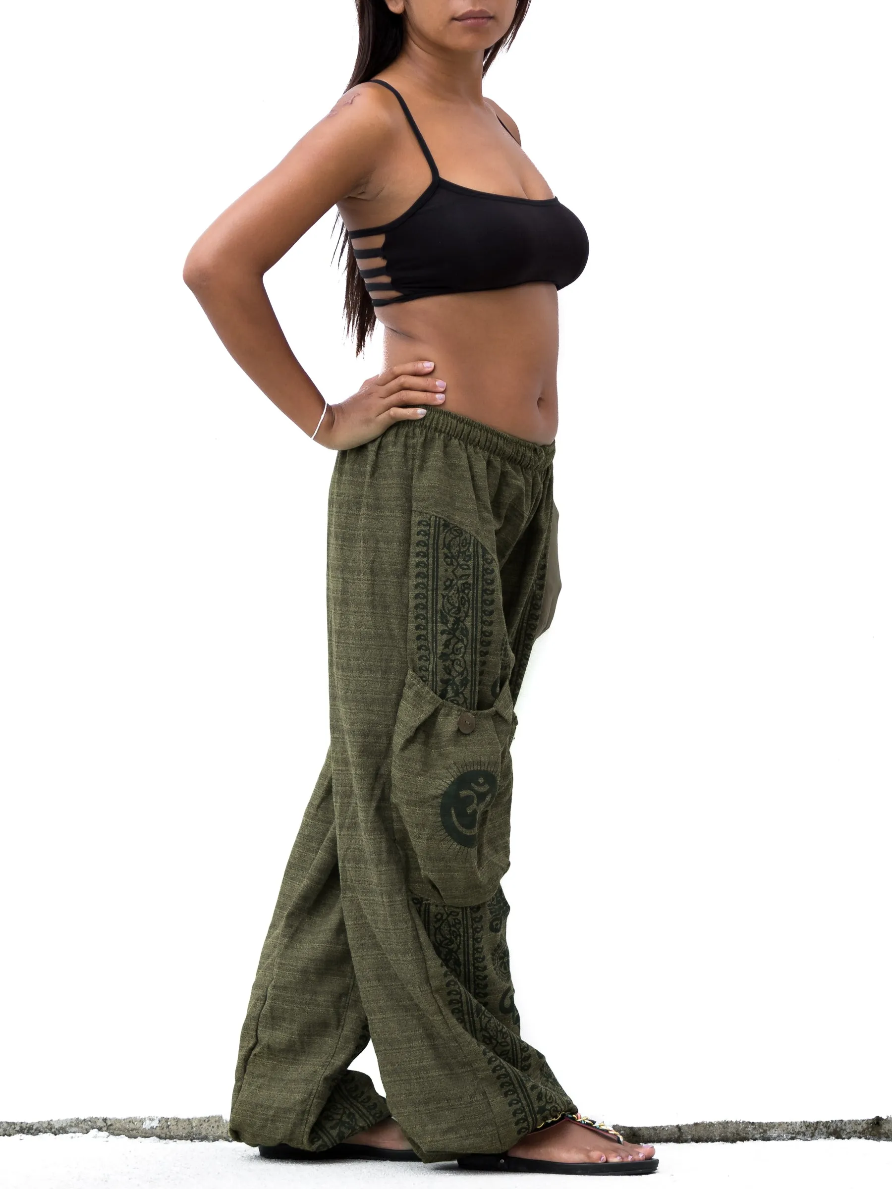 Harem Pants Om Front Pocket Olive