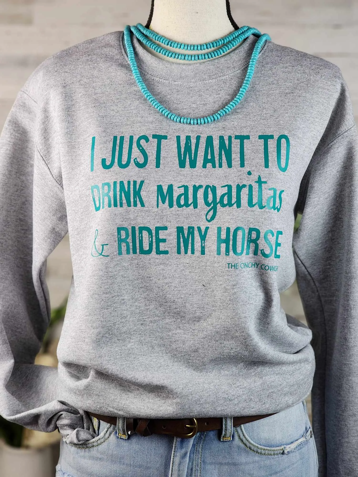 Heather Gray Drink Margaritas Pullover Sweatshirt