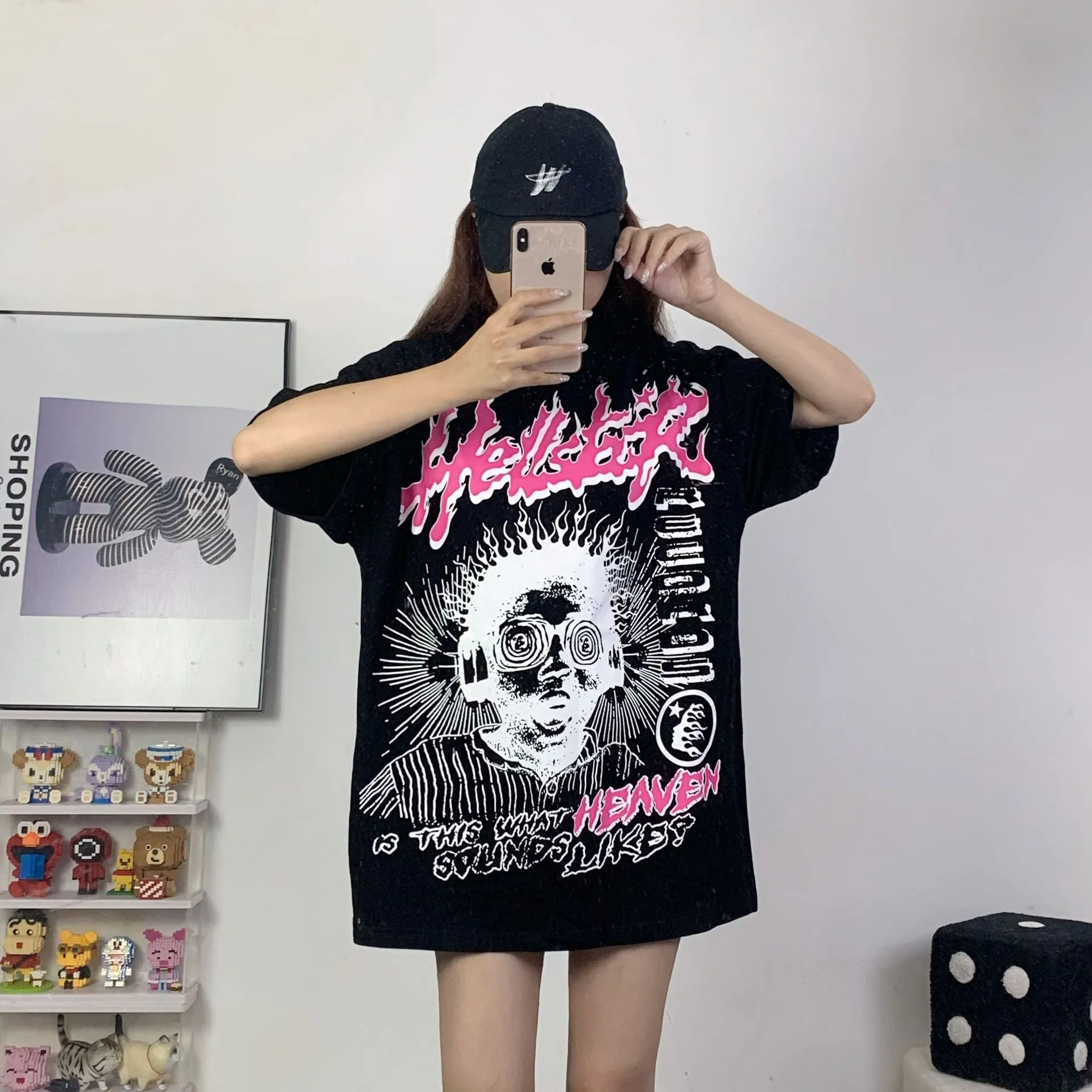 Hellstar T Shirt Technology Touching Image Printing Casual Loose