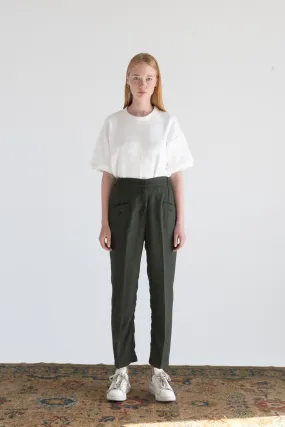 HERRINGBONE RELAXED-FIT TAILORED CASHMERE MERINO WOOL PANTS