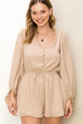 HF23E810-LONG SLEEVE BUTTON-FRONT ROMPER