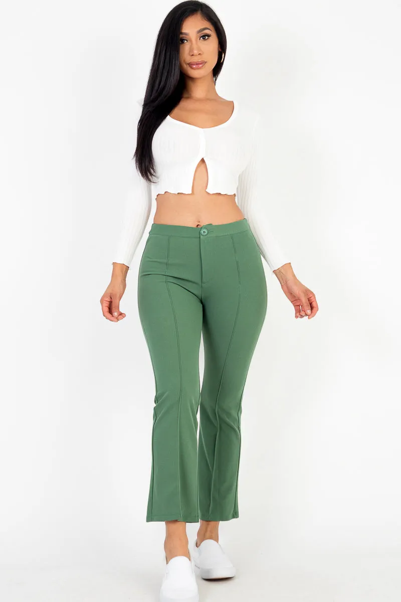 High Waist Knit Flare Pants