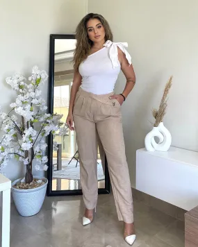 High Waist Linen Pants