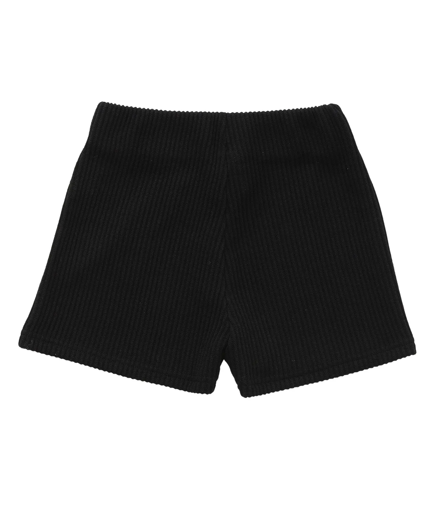 High waist rib short pants