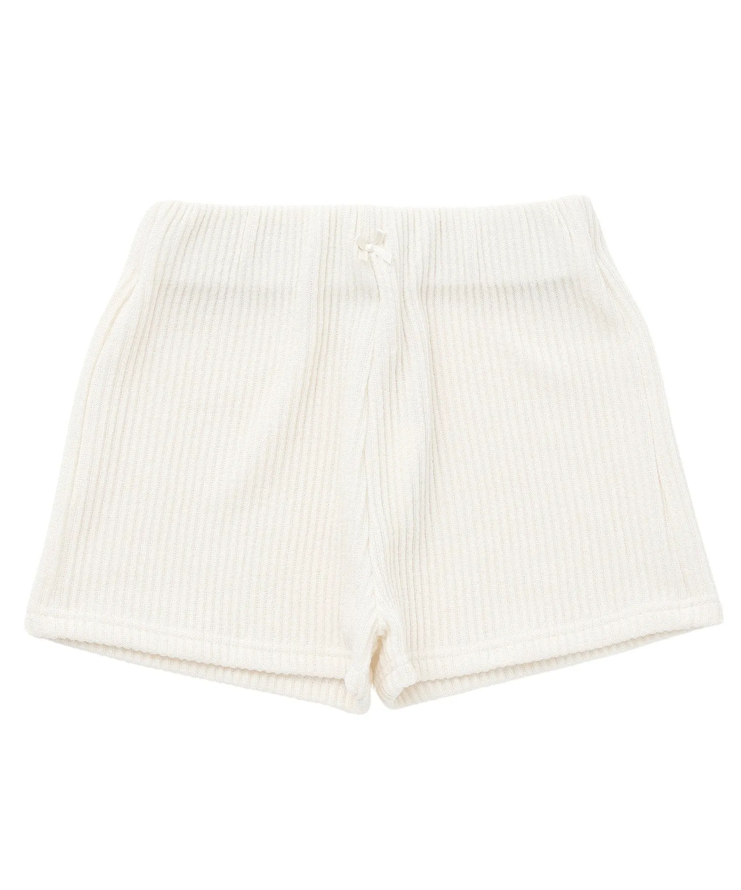 High waist rib short pants