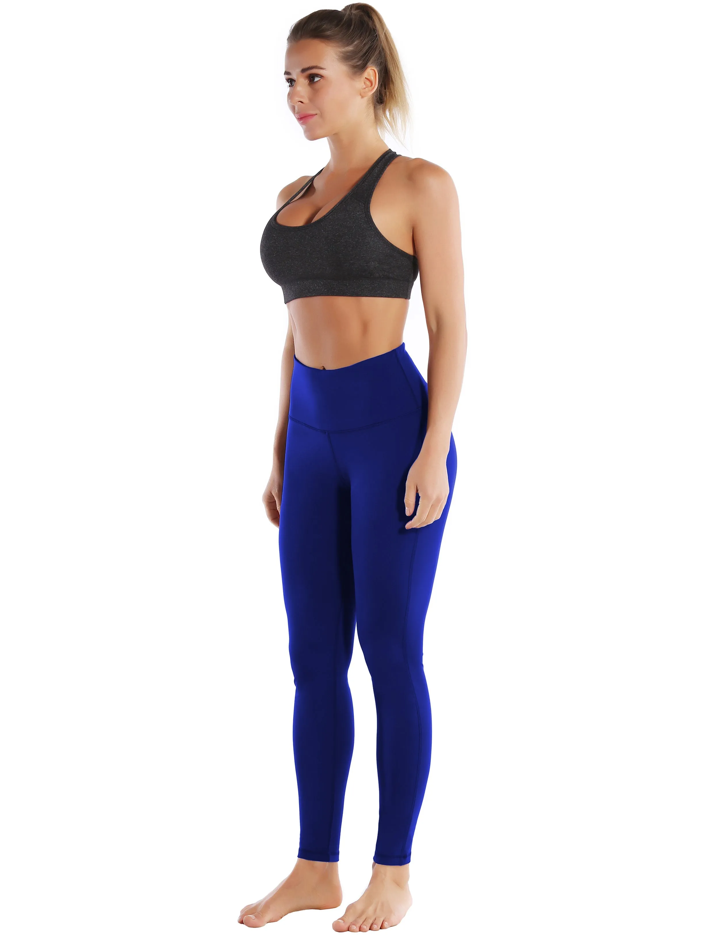 High Waist Side Line Gym Pants navy_Gym