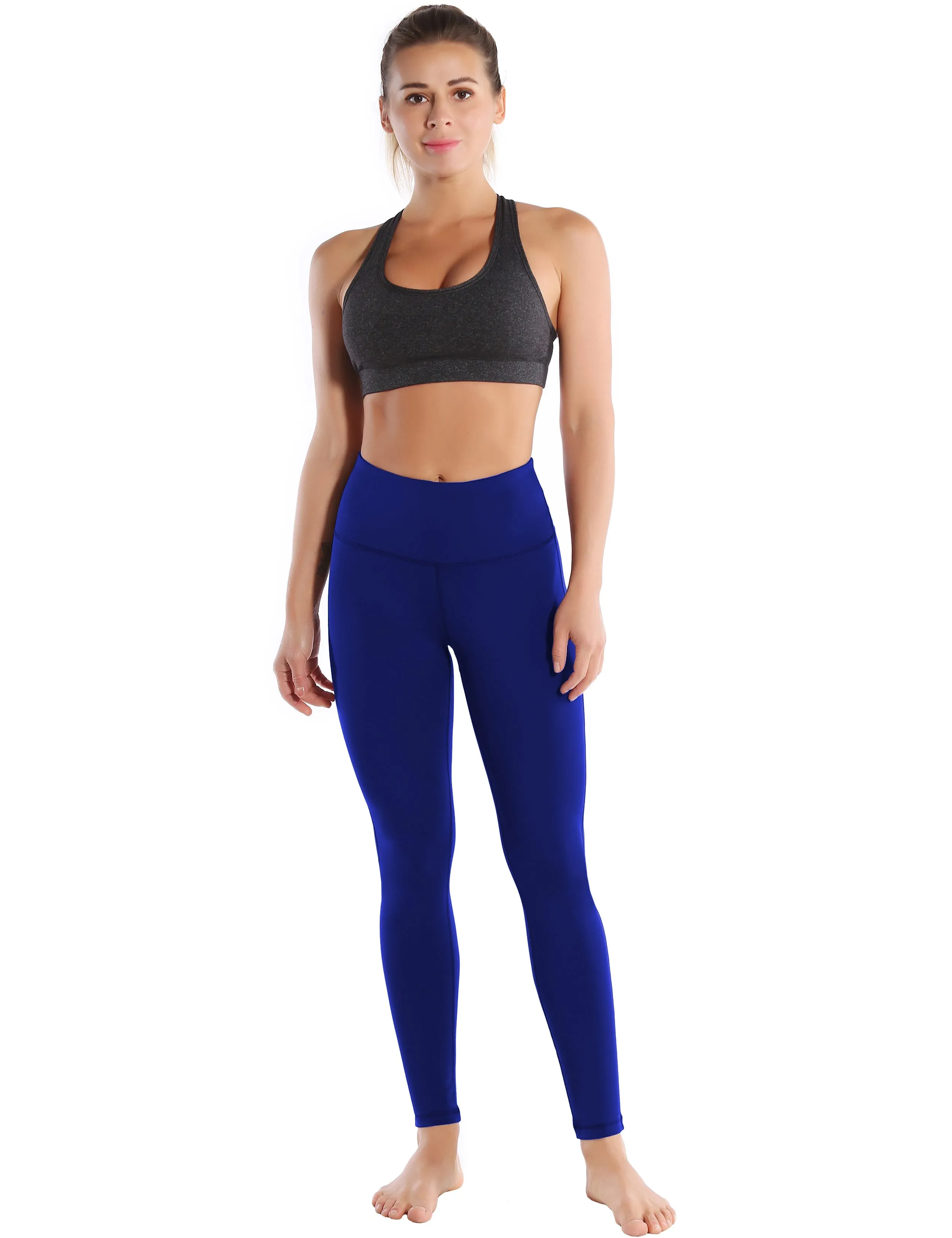 High Waist Side Line Gym Pants navy_Gym