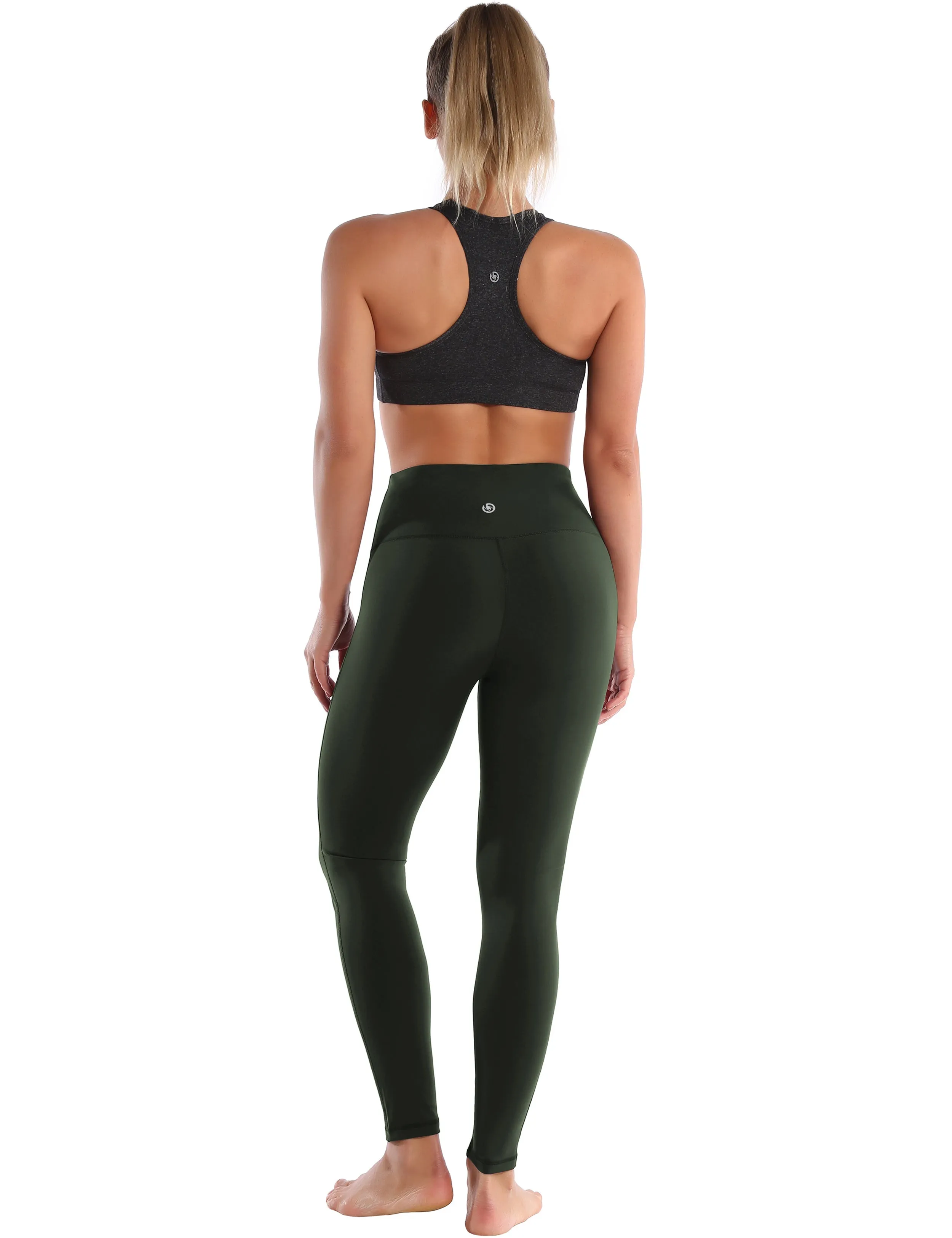 High Waist Side Line Yoga Pants olivegray_yoga